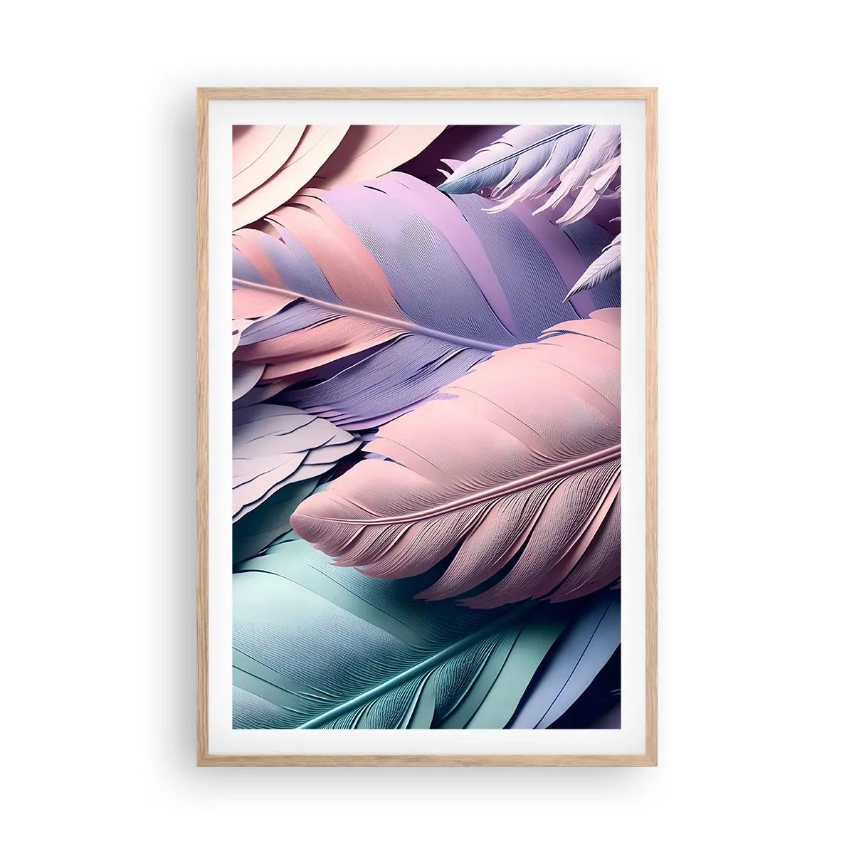 Een poster in een licht eiken lijst - Vogel chique - 61x91 cm