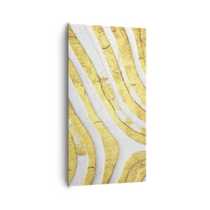 Schilderen op canvas - Compositie in wit en goud - 65x120 cm