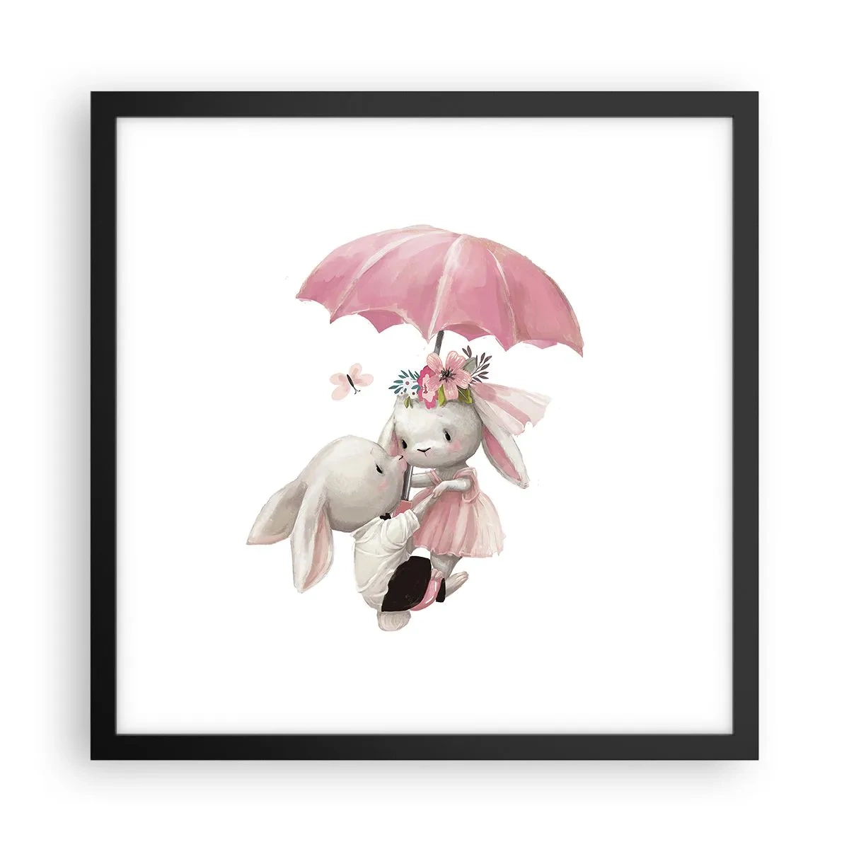 Poster in een zwarte lijst - Dit is liefde - 40x40 cm