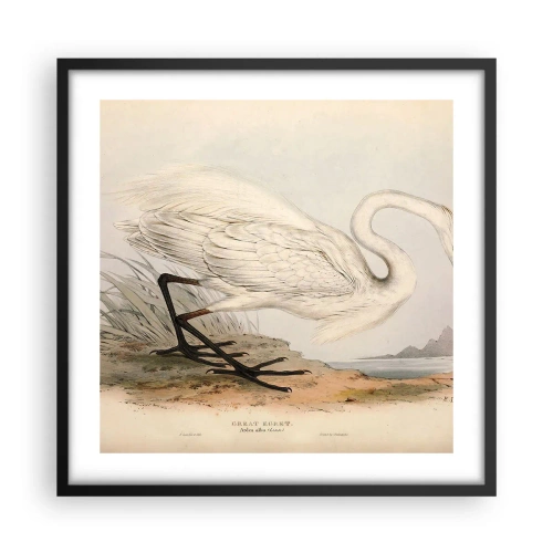 Poster in een zwarte lijst - Dame op de biezen - 50x50 cm