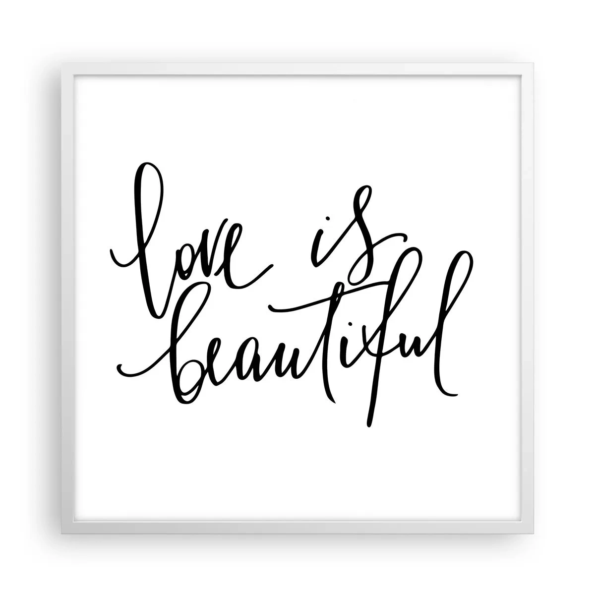 Poster in een witte lijst - Lees en herhaal - 60x60 cm