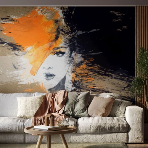 Zelfklevend Fotobehang Deluxe Sticker - En er is licht - Abstractie, Het gezicht van de vrouw, Vrouw - 400x280 cm