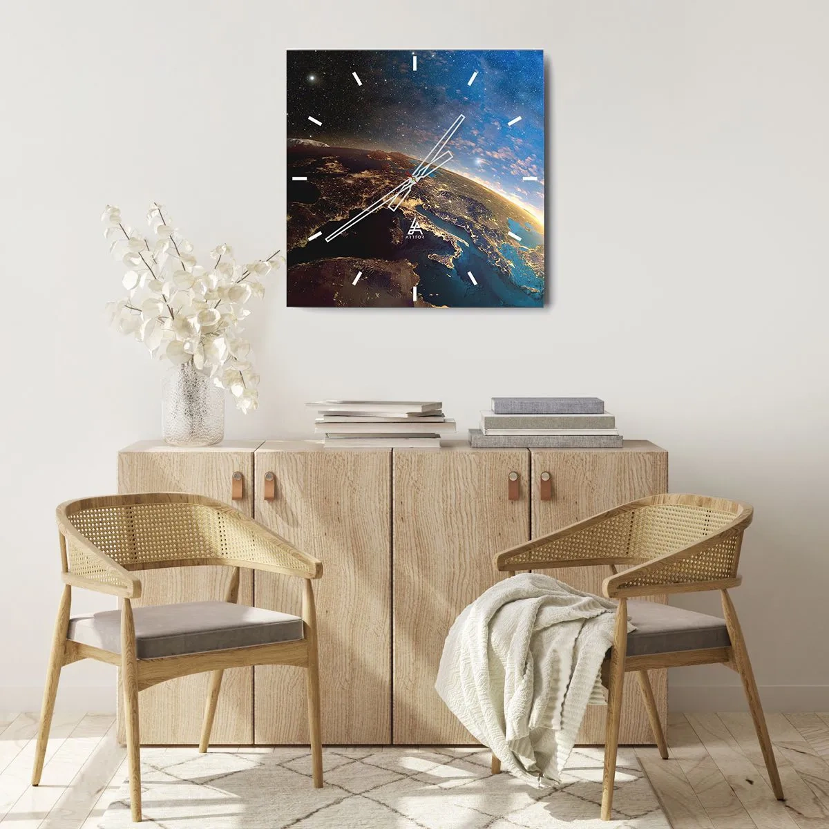 Wandklok - Klok - Laten we eens van een afstand naar onszelf kijken - 30x30 cm
