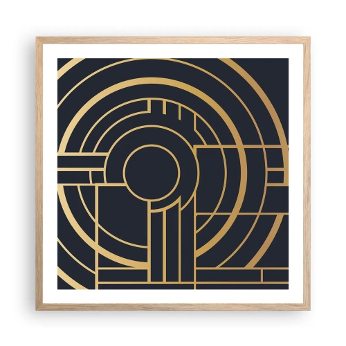 Een poster in een licht eiken lijst - Draaien van dingen - 60x60 cm