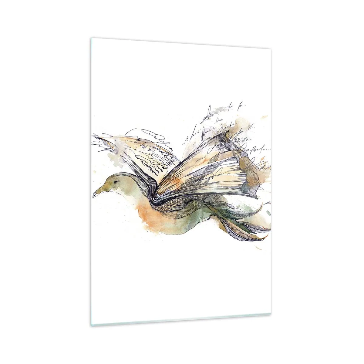 Schilderen op glas - Op de vleugels van poëzie - 50x70 cm