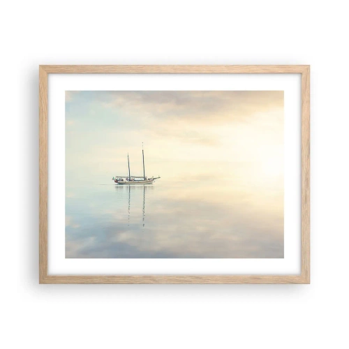 Een poster in een licht eiken lijst - In een zee van stilte - 50x40 cm