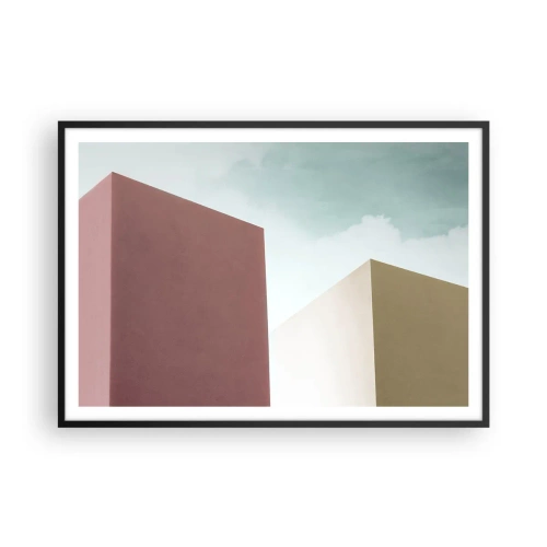 Poster in een zwarte lijst - De geometrie van een zonnige zomer - 100x70 cm