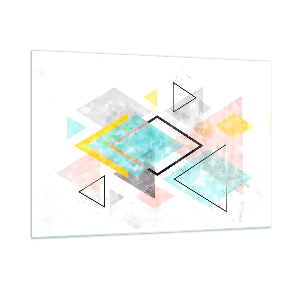 Schilderen op glas - Geometrisch spel - 120x80 cm