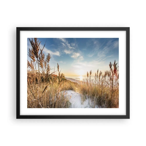Poster in een zwarte lijst - Noord strand - 50x40 cm