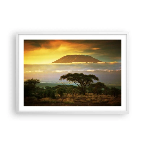 Poster in een witte lijst - Een reizigersdroom - 70x50 cm