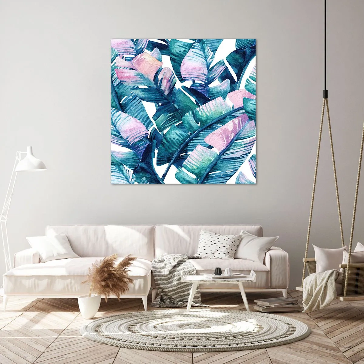 Schilderen op canvas - In een bananenboomgaard - 50x50 cm