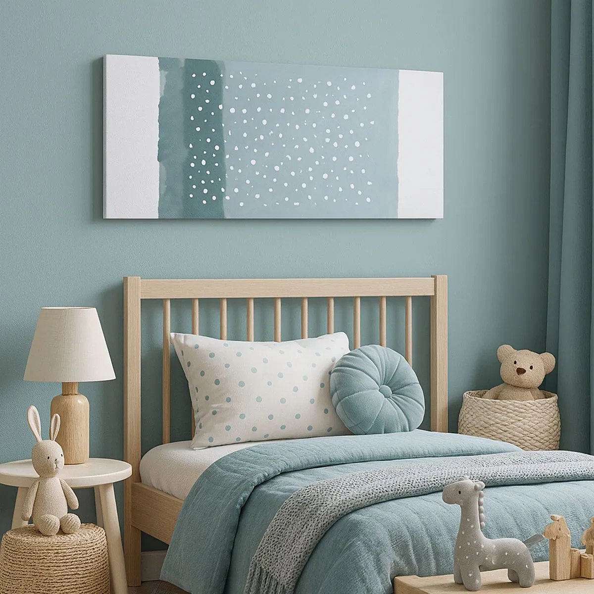 Schilderen op canvas - Gegroeid op blauw - 100x40 cm