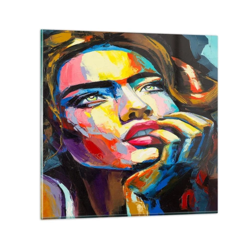 Schilderen op glas - Dromen vliegen in de lucht als vogels - 70x70 cm