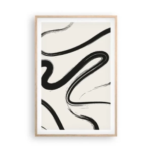 Een poster in een licht eiken lijst - Zwart-wit eigenzinnigheid - 61x91 cm