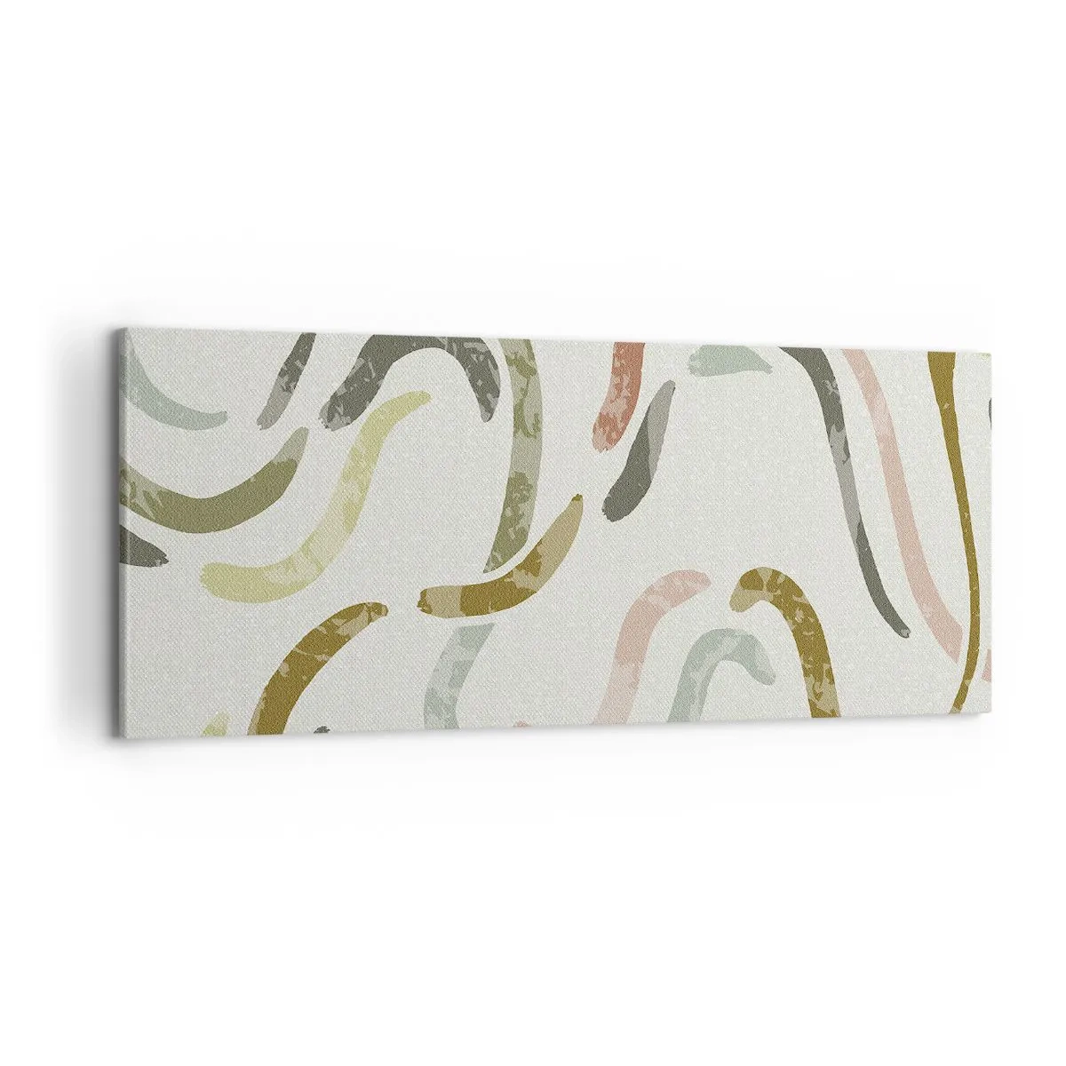 Schilderen op canvas - Een vrolijke dans van abstractie - 100x40 cm