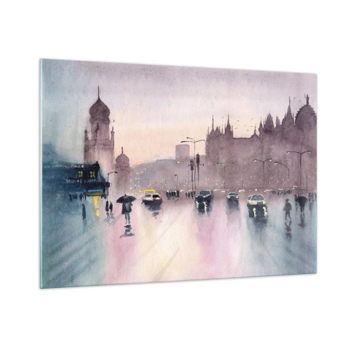 Schilderen op glas - In de regenachtige nevel - 100x70 cm