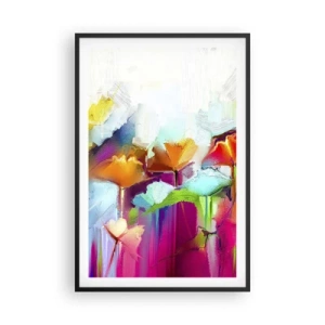 Poster in een zwarte lijst - De regenboog is tot bloei gekomen - 61x91 cm