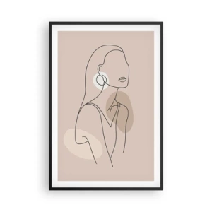 Poster in een zwarte lijst - meisjesachtig icoon - 61x91 cm