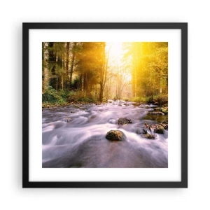 Poster in een zwarte lijst - Malachiet in een zilveren en gouden lijst - 40x40 cm