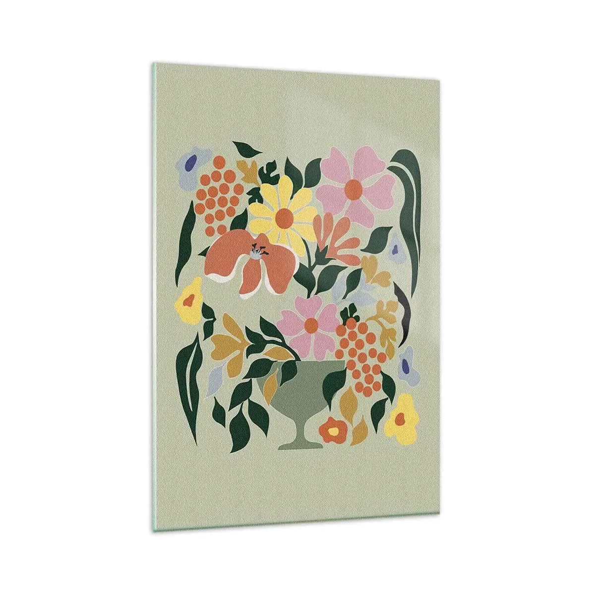 Schilderen op glas - Een boeket vol leven - 80x120 cm