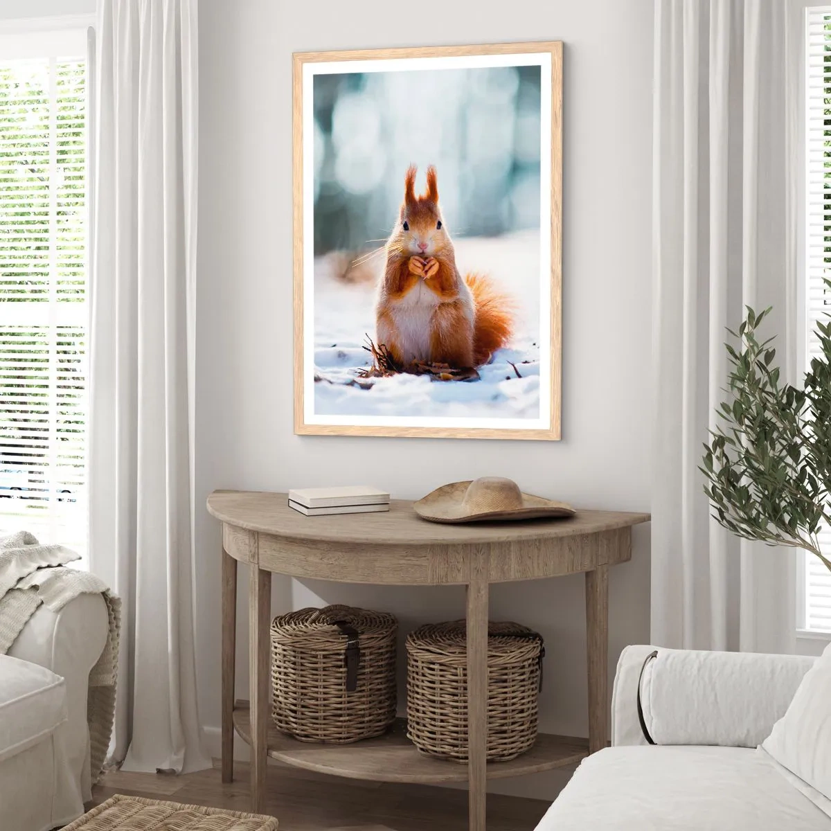 Een poster in een licht eiken lijst - Waar kijk je naar? - 61x91 cm