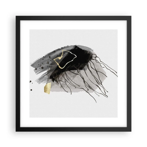Poster in een zwarte lijst - In zwart en goud - 40x40 cm
