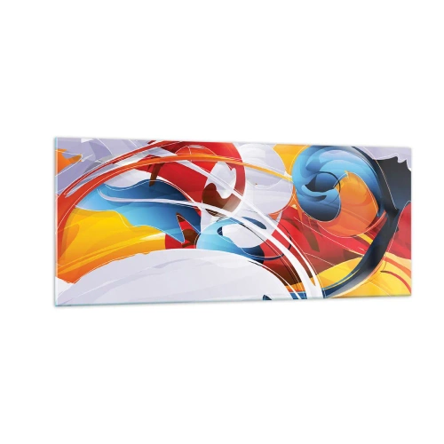 Schilderen op glas - De dans van de elementen - 100x40 cm