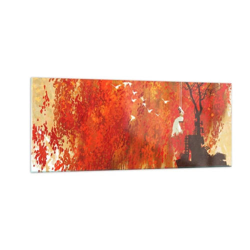Schilderen op glas - Zal hij met hen vliegen? - 100x40 cm