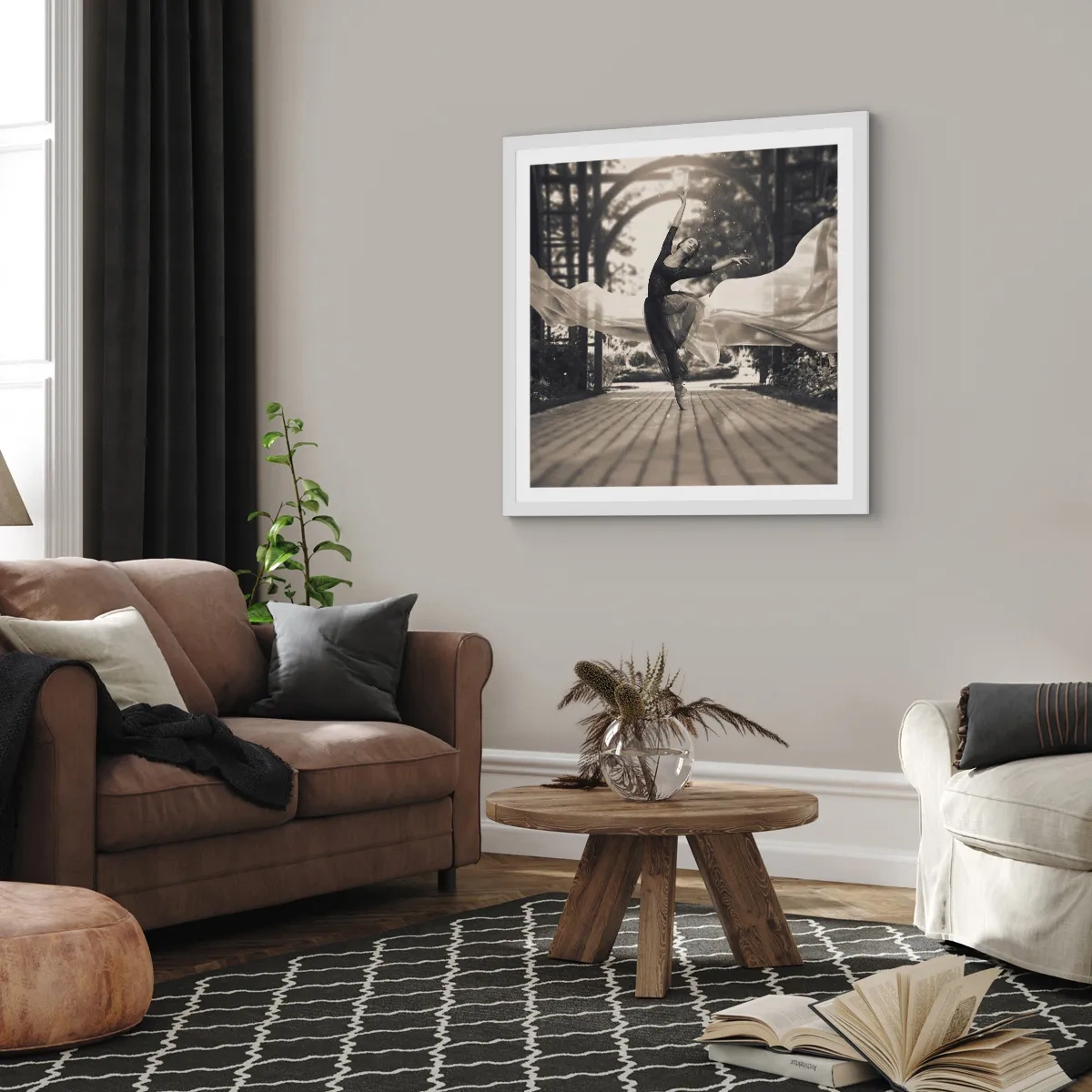 Poster in een witte lijst - De dans van de tuingeest - 30x30 cm