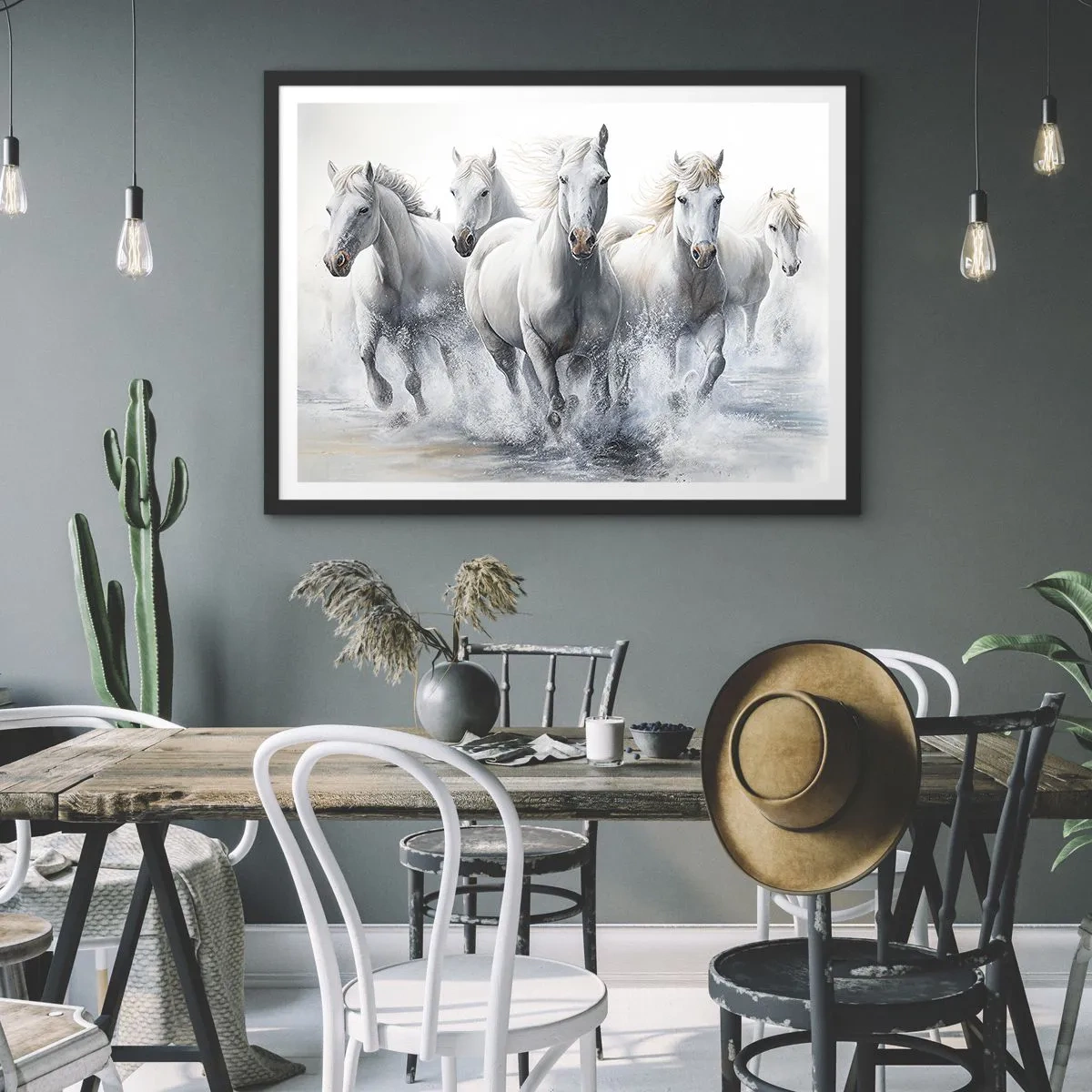Poster in een zwarte lijst - Witte magie - 70x50 cm