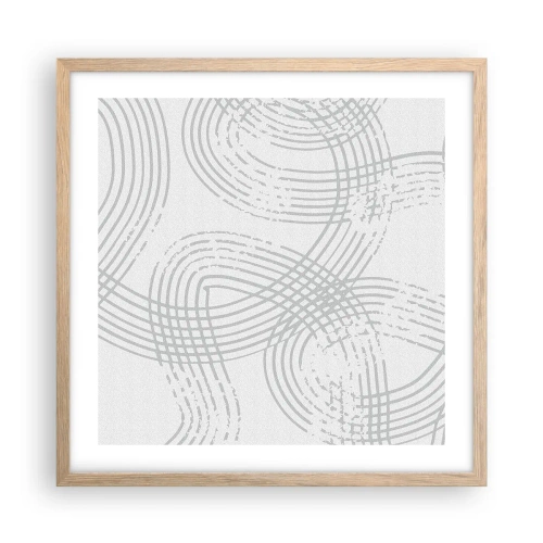 Een poster in een licht eiken lijst - Er is geen rechte weg - 50x50 cm
