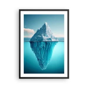 Poster in een zwarte lijst - Een ijsberg met het onderwatergedeelte zichtbaar - 50x70cm - Koningin van het ijs - Moderne wanddecoratie voor woonkamer en slaapkamer ARTTOR