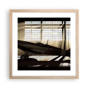 Een poster in een licht eiken lijst - De rust van een krijger - 40x40 cm