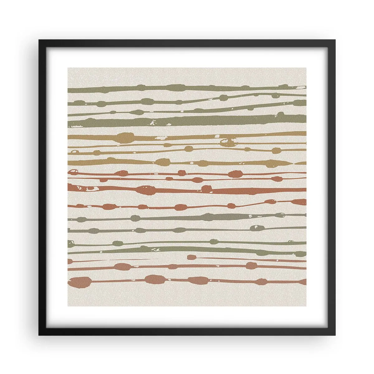 Poster in een zwarte lijst - Muzieknotatie van kleuren - 50x50 cm