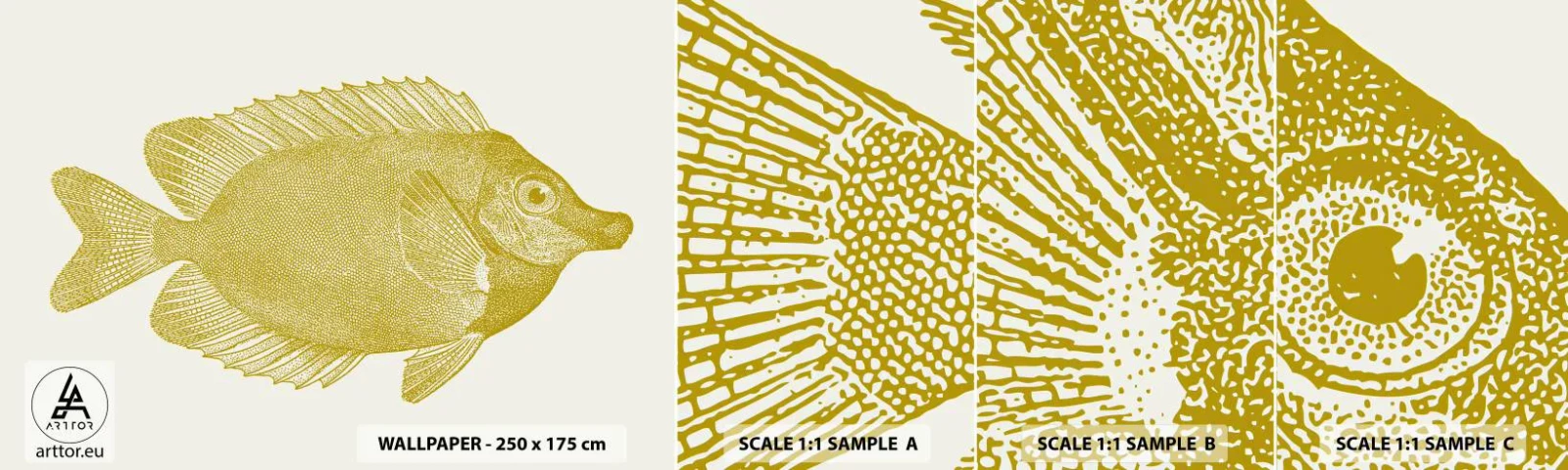 Fotobehang Monster Zelfklevend Deluxe Sticker - Vis en dat is het - Vis, Kust, Dier - 100x30 cm