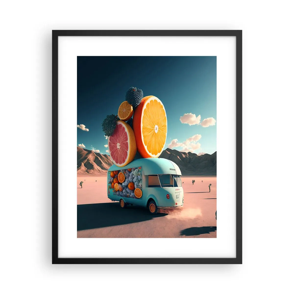 Poster in een zwarte lijst - De smaak van vakantie - 40x50 cm