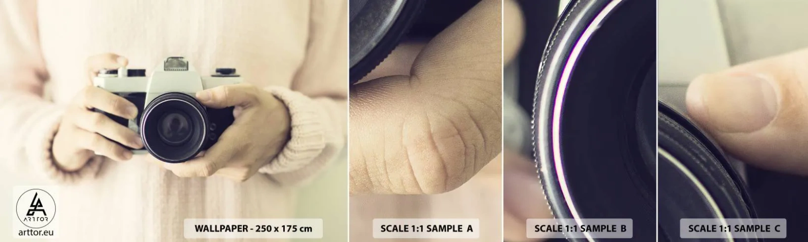 Fotobehang Monster Zelfklevend Deluxe Sticker - Om meer te zien... - Camera, Vintage, Fotografie - 100x30 cm