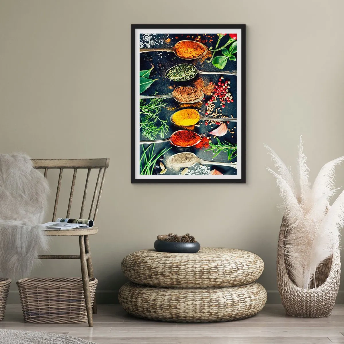 Poster in een zwarte lijst - Culinaire magie - 30x40 cm