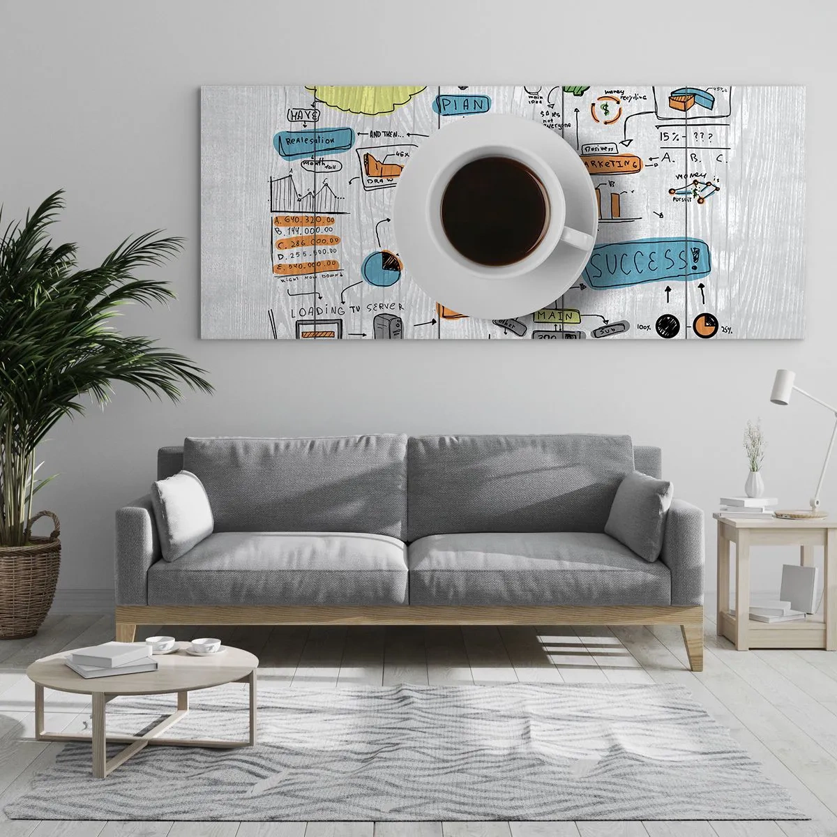 Schilderen op glas - Tijd voor een pauze - 160x50 cm