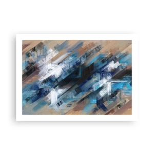 Poster - Op een blauwe diagonaal - 70x50 cm