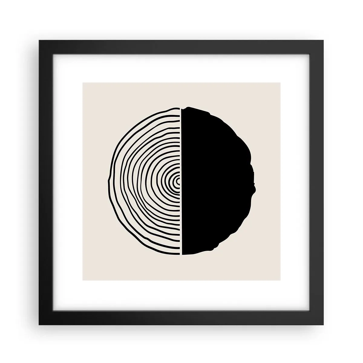 Poster in een zwarte lijst - Half om half - 30x30 cm
