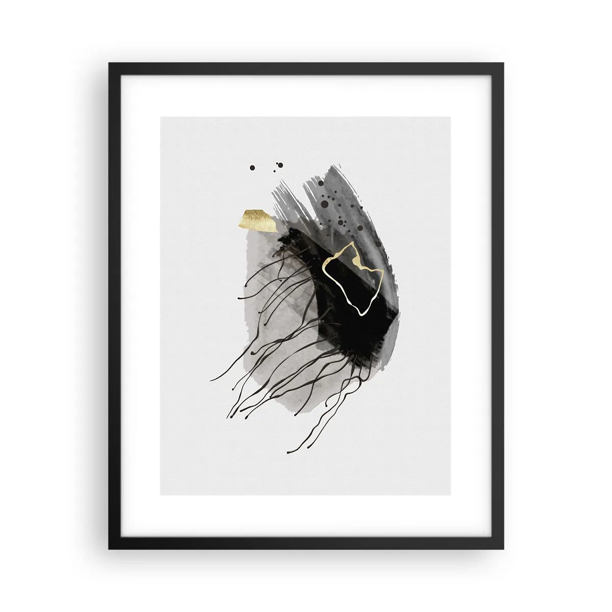 Poster in een zwarte lijst - In zwart en goud - 40x50 cm