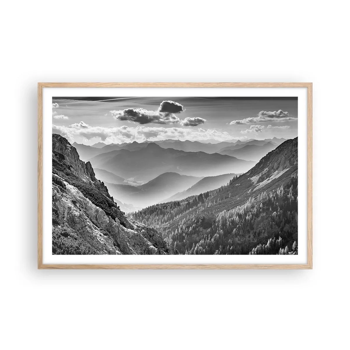 Een poster in een licht eiken lijst - Tot aan de horizon - 91x61 cm