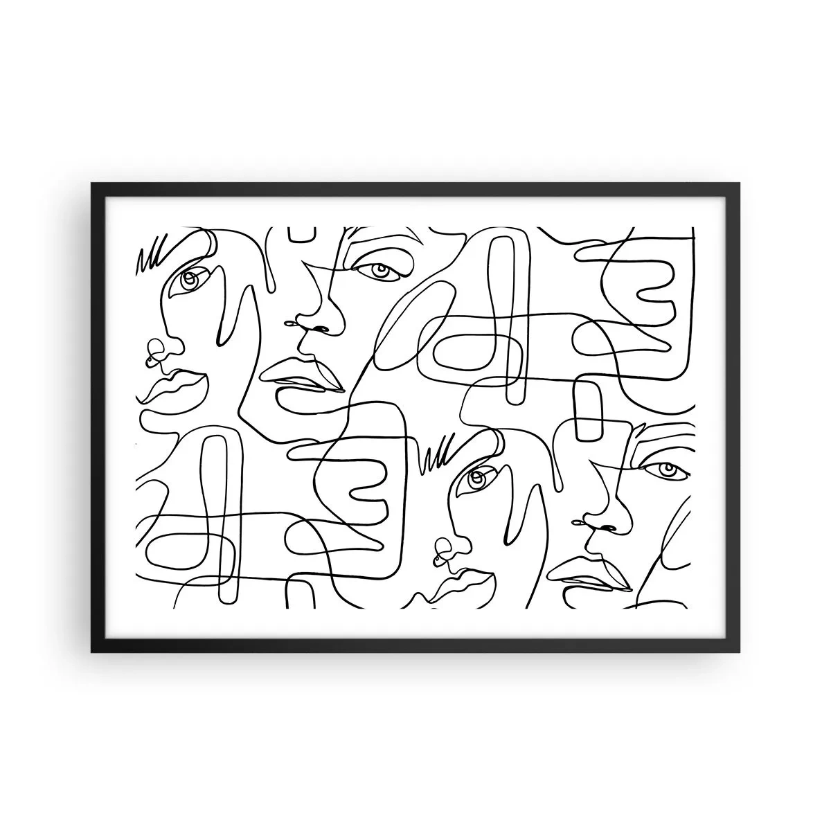 Poster in een zwarte lijst - In verwarde emoties - 70x50 cm