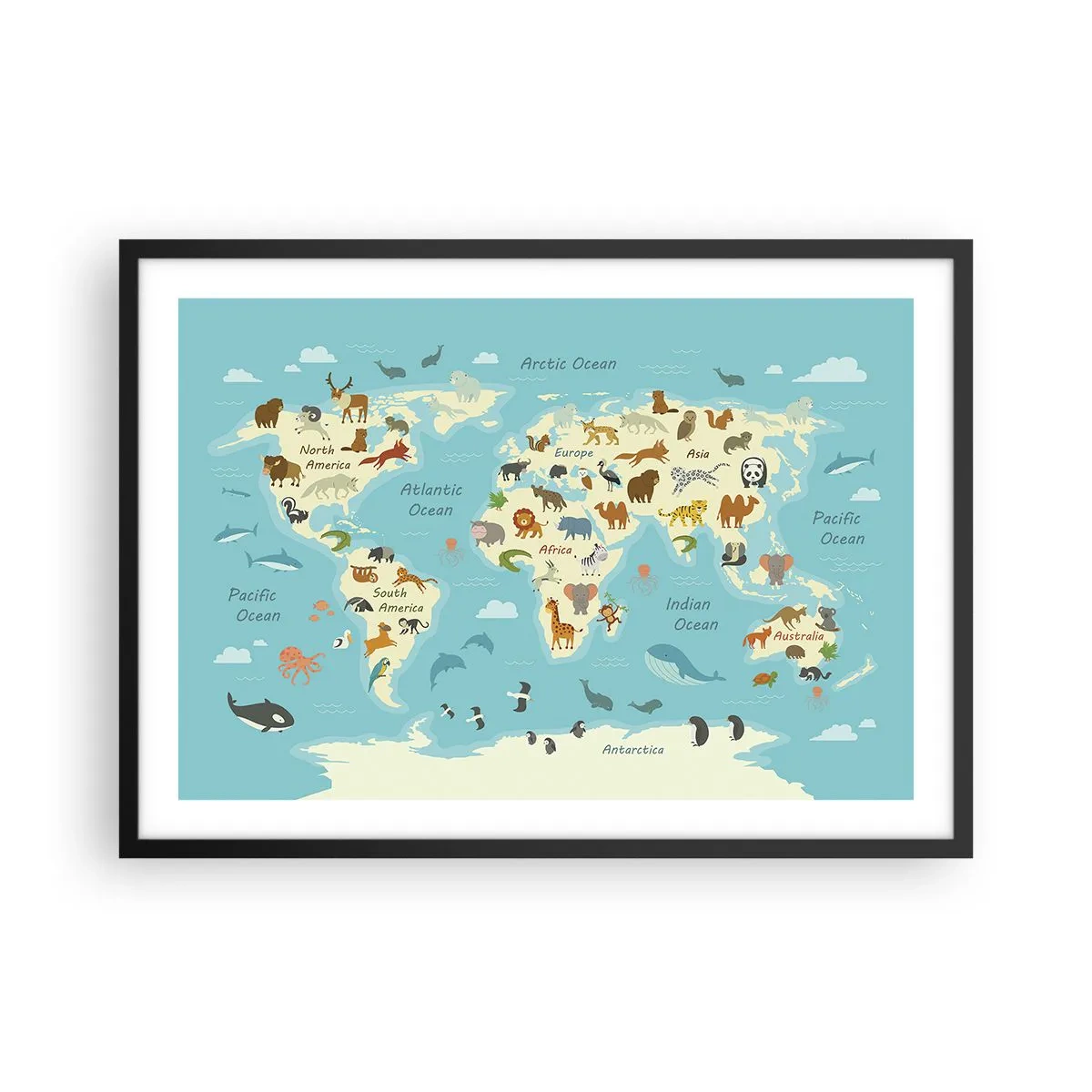 Poster in een zwarte lijst - Goede buren - 70x50 cm