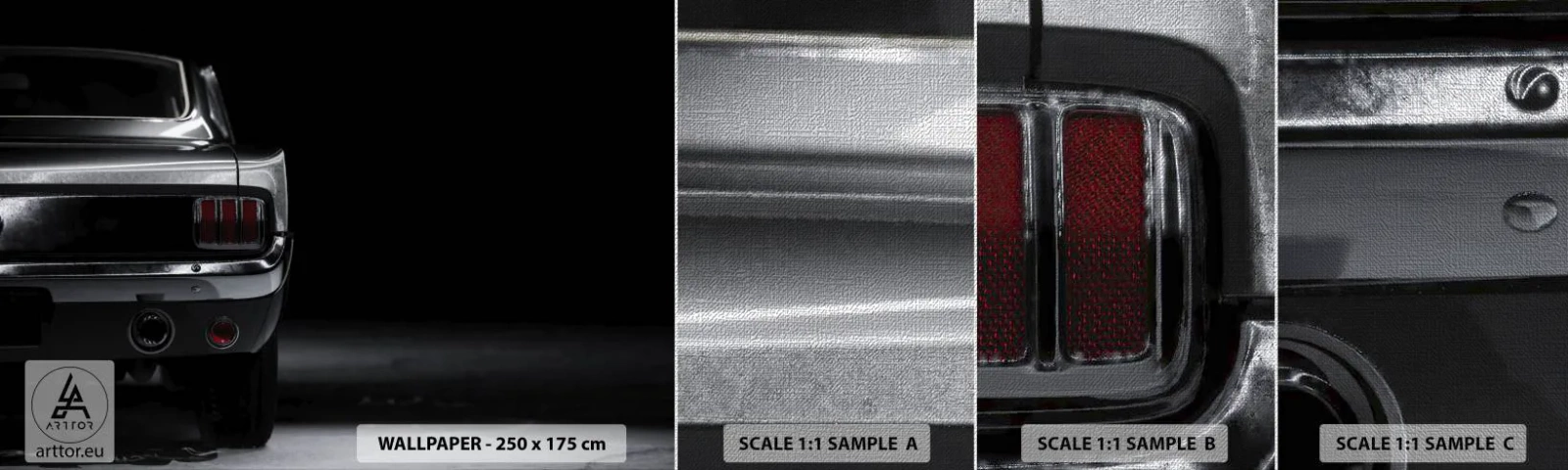 Fotobehang Monster Premium Canvas - De charme van de klassieker - Auto, Retro, Auto - 100x30 cm