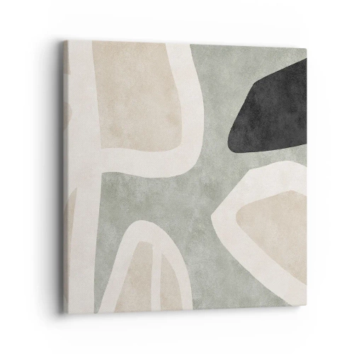 Schilderen op canvas - Compositie met een zwart motief - 40x40 cm