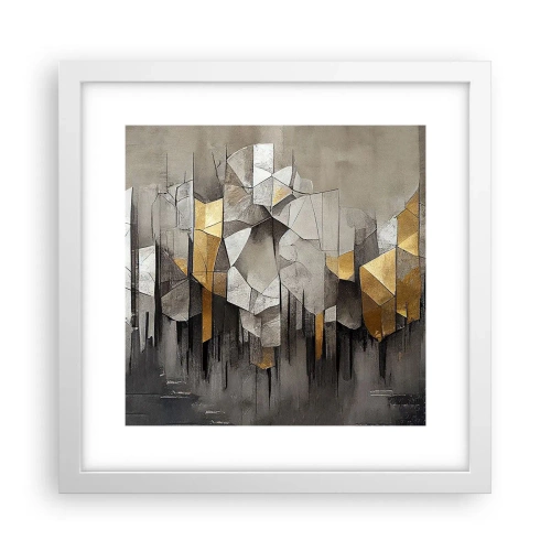 Poster in een witte lijst - Compositie van ijs en licht - 30x30 cm