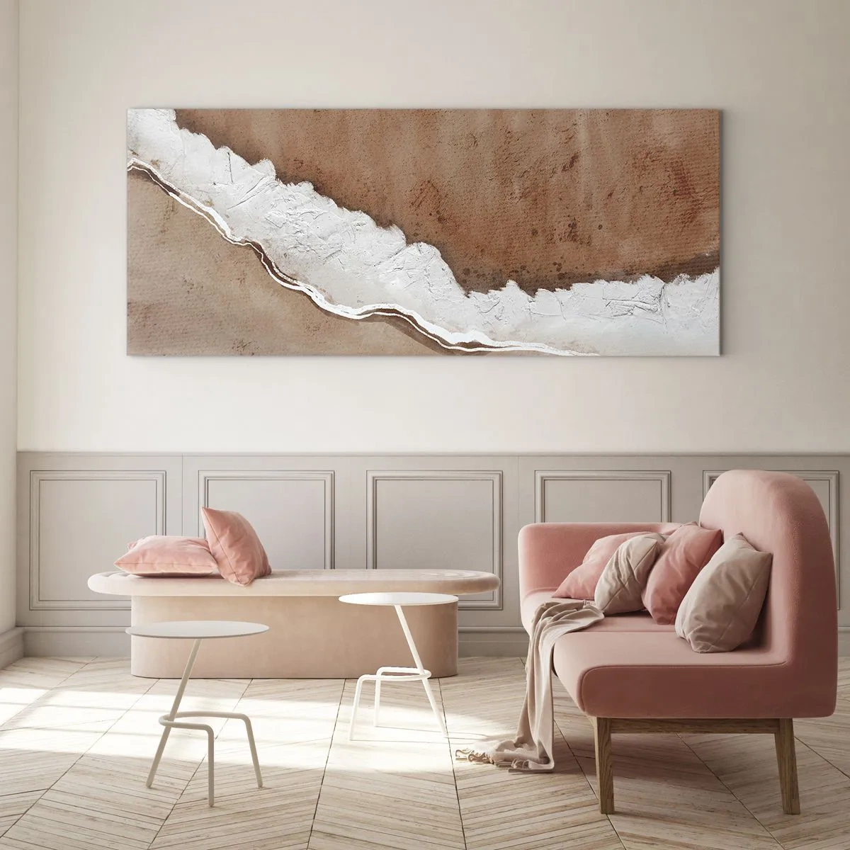 Schilderen op glas - In aardetinten - 100x40 cm