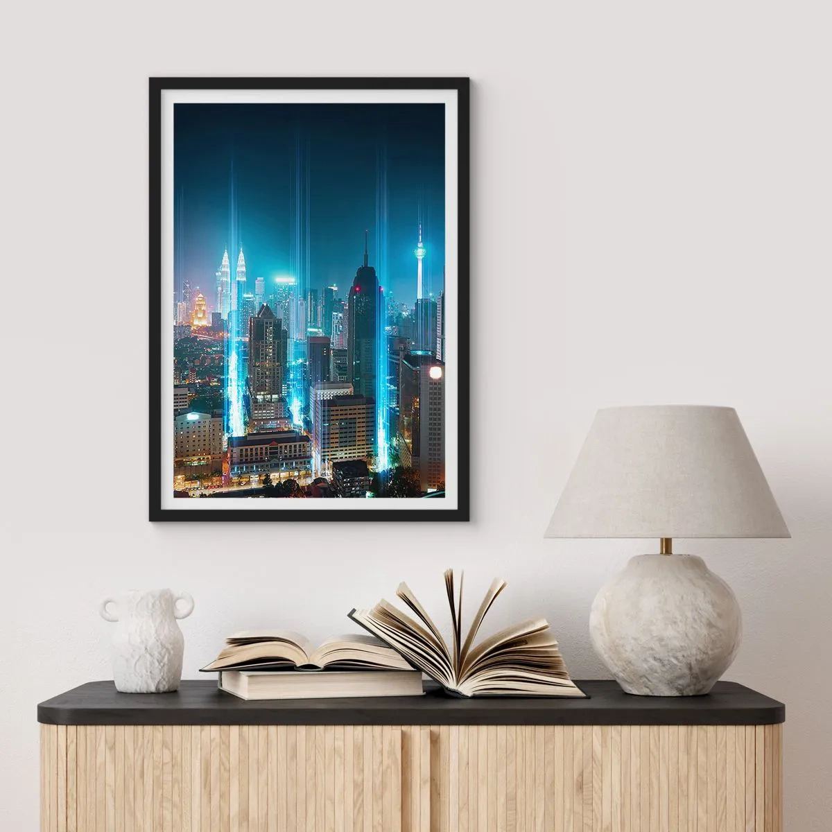 Poster in een zwarte lijst - Op z'n Berlijns naar de hemel - 40x50 cm